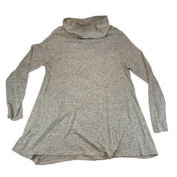 MISIA Cowl Neck Tunic Sweater Side Buttons Gray Heathered Tapered Hem M Women's - Picture 2 of 7